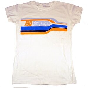 Foo Fighters White Multicolor Graphic Women's Concert Tee Rare with logo XL